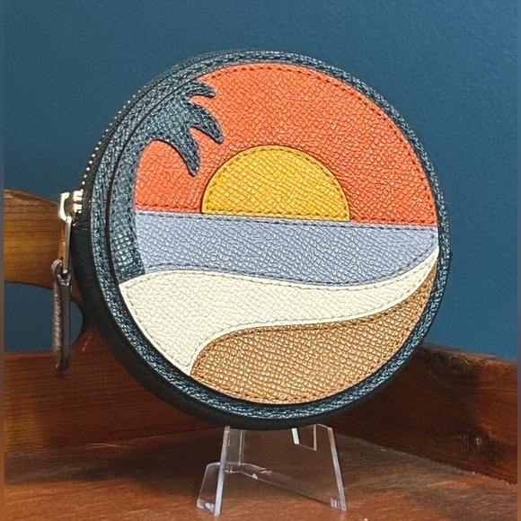 Coach Beach Postcard Circle Coin Purse C4220 - Picture 14 of 14
